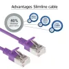 ACT Purple 1,5 m LSZH U/FTP CAT6A plonas jungiamasis kabelis su apsauga nuo užkliuvimo ir RJ45 jungtimis