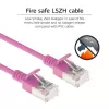 ACT Pink 0,5 m LSZH U/FTP CAT6A plonas pataisos laidas su apsauginiais RJ45 kištukais