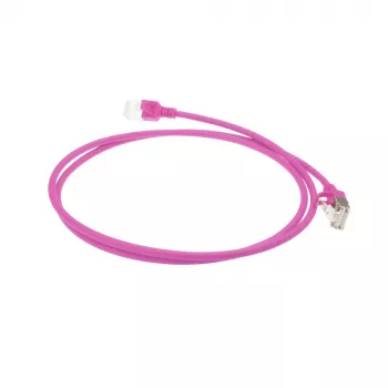 ACT Pink 2 m LSZH U/FTP CAT6A plonas laidynas RJ45 kištukais su apsauga nuo užkabinimo