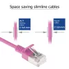 ACT Pink 2 m LSZH U/FTP CAT6A plonas laidynas RJ45 kištukais su apsauga nuo užkabinimo
