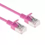 ACT Pink 10 m LSZH U/FTP CAT6A plonas lizdinis kabelis su RJ45 jungtimis
