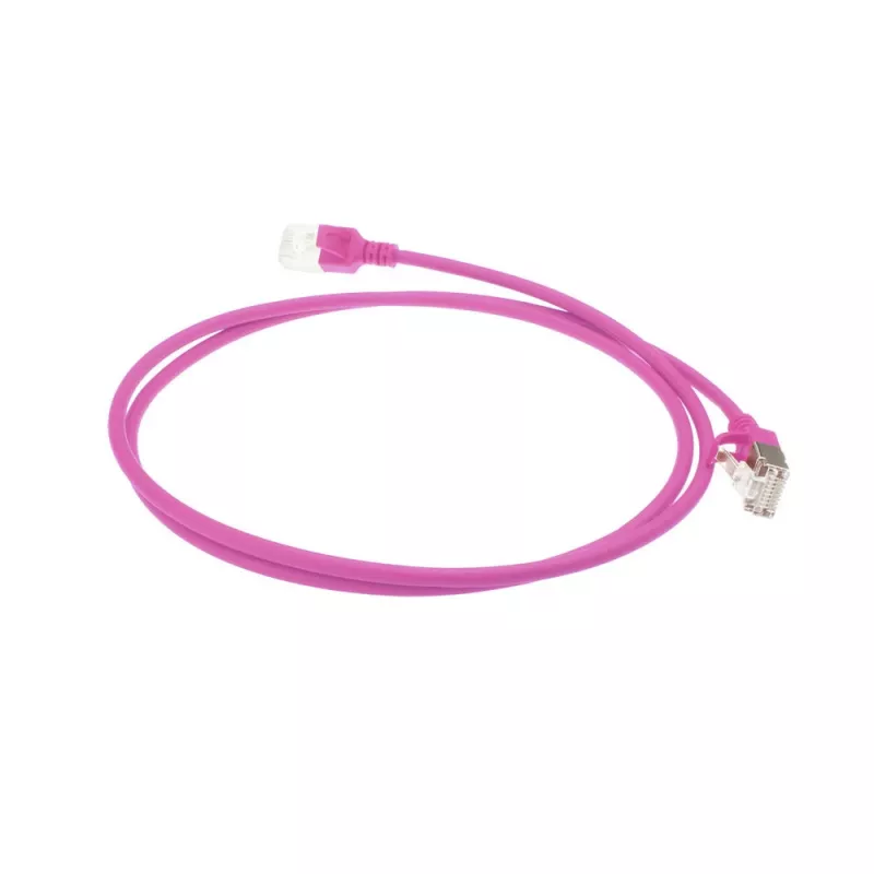 ACT Pink 10 m LSZH U/FTP CAT6A plonas lizdinis kabelis su RJ45 jungtimis