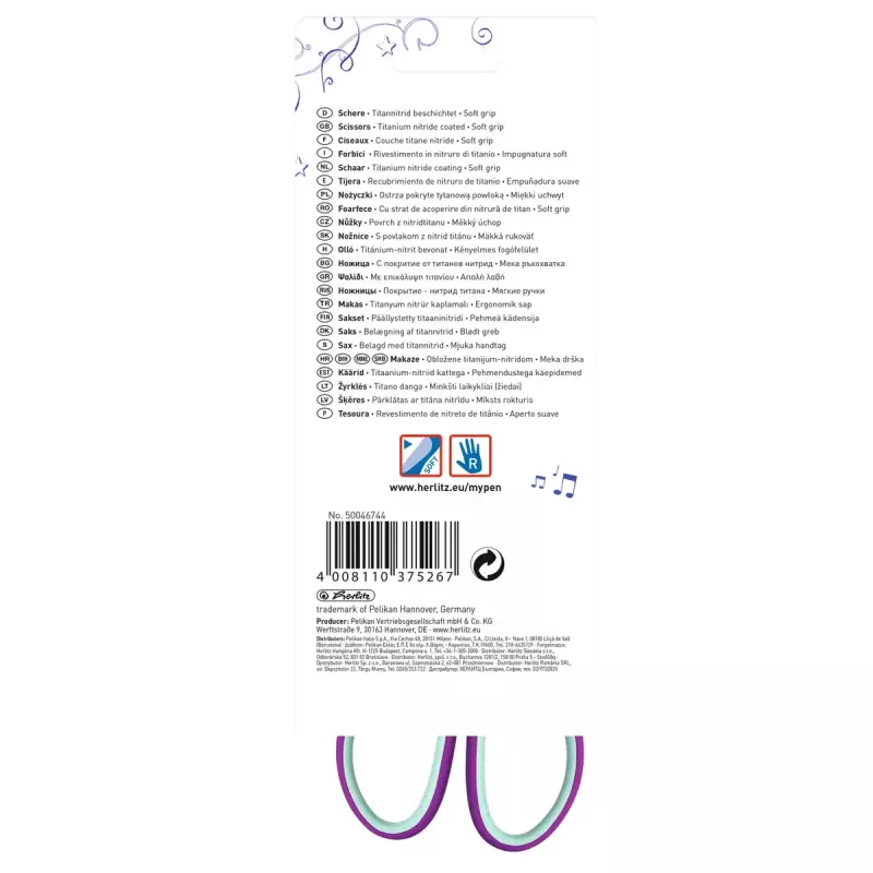 Vienas rašiklis Herlitz my.pen Straight Cut Mint Colour Purple