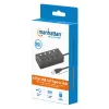 Manhattan USB-C Dock / Hub, 4 USB-A prievadai su atskirais jungikliais, 5 Gbps, juodas