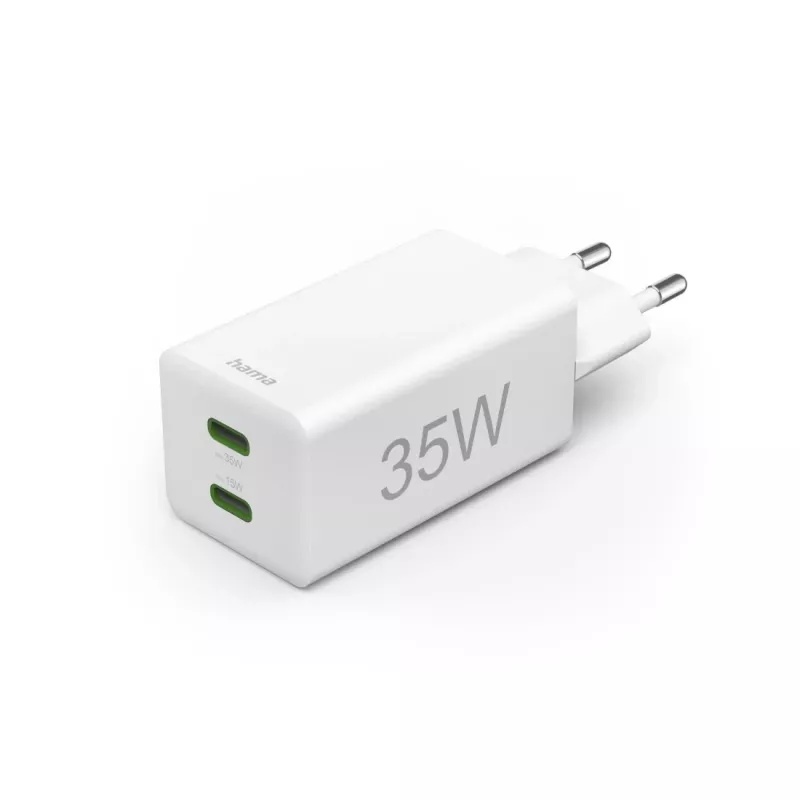 Hama 00125116 USB-C greitasis įkroviklis, 2 jungtys, 35 W, baltas