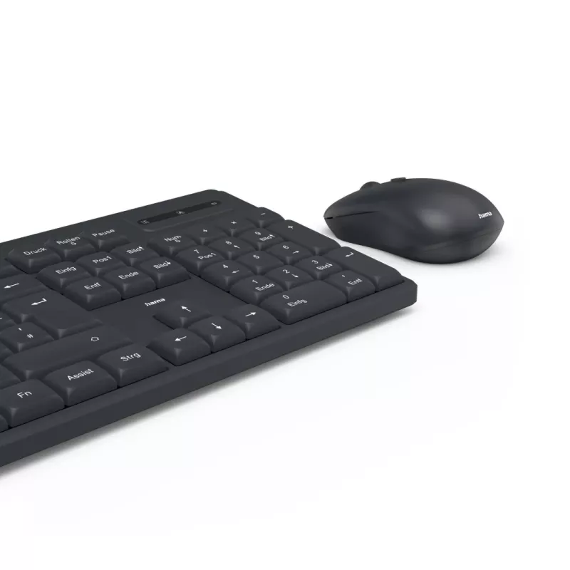 Hama WKM-200 belaidė klaviatūra ir pelė rinkinys QWERTZ vokiškas juodas