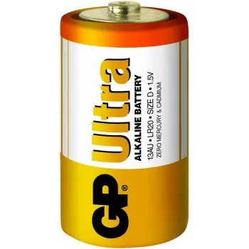 Vienkartinė baterija GP Ultra Alkaline D, 1,5 V, 2 vnt.