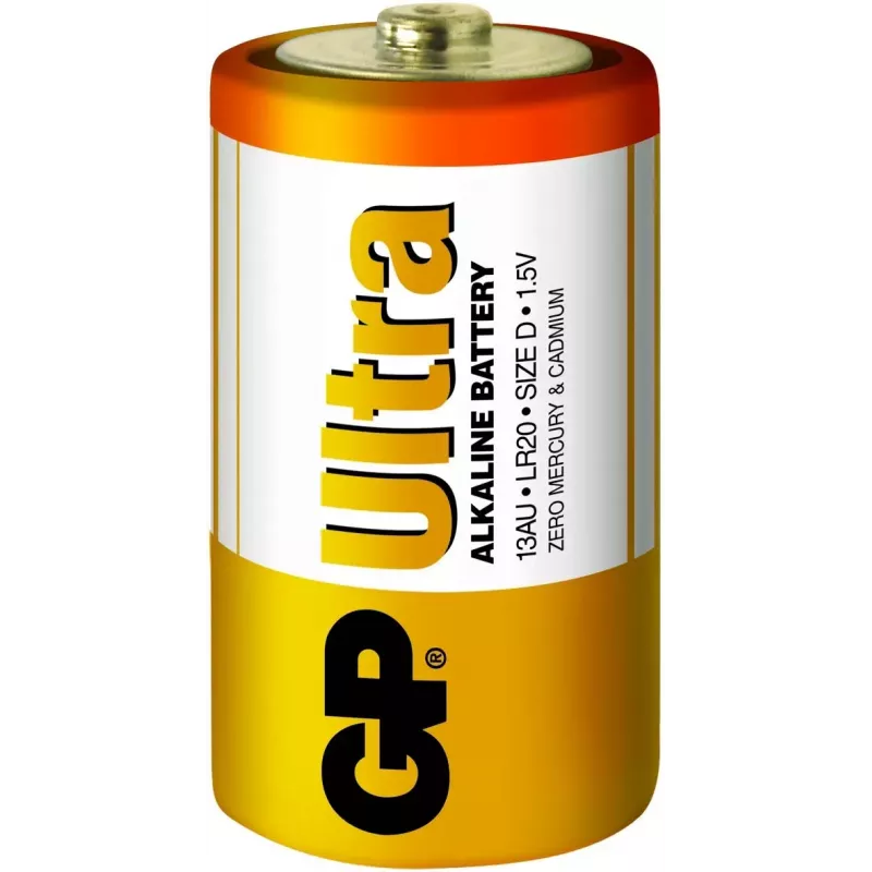 Vienkartinė baterija GP Ultra Alkaline D, 1,5 V, 2 vnt.