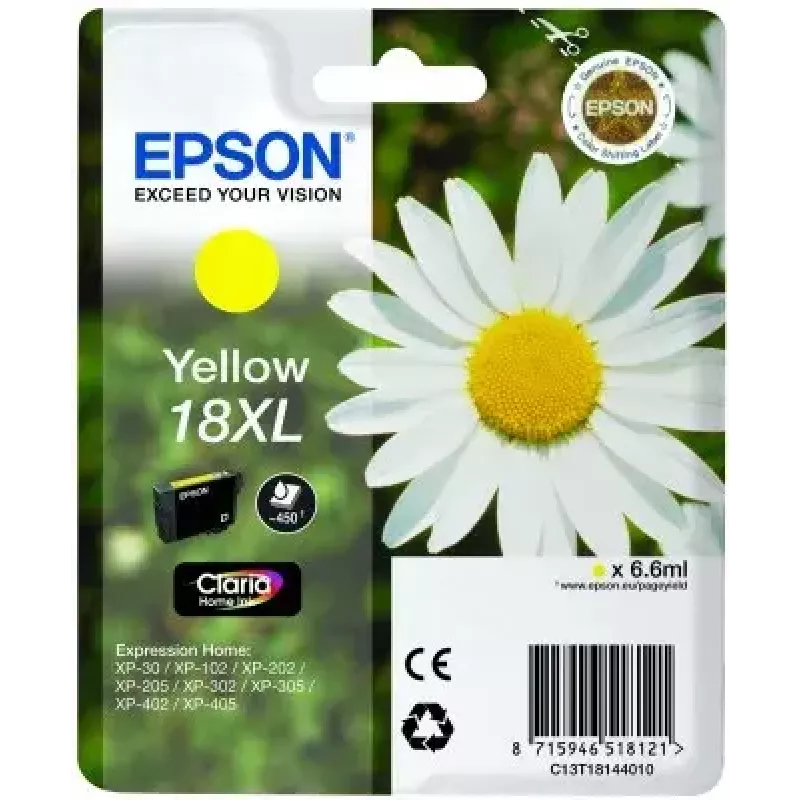 Rašalo kasetė Epson Singlepack 18XL Claria Home Geltona