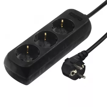 Hama 00108843 apsauginis nuo viršįtampių filtras juodas 3 kištukiniai lizdai 230 V 5 m