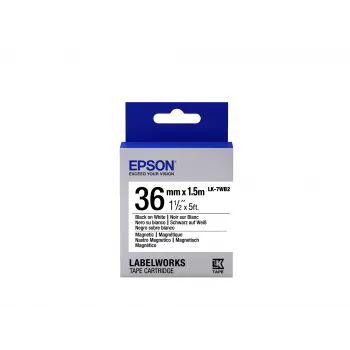 Epson magnetinė etikečių kasetė LK-7WB2 juoda/balta 36mm (1,5m)