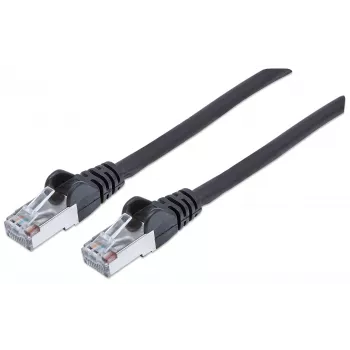 Intellinet tinklo jungiamasis kabelis, Cat6, 0,5 m, juodas, varinis, S/FTP, LSOH / LSZH, PVC, RJ45, paauksuoti kontaktai, su apsauginiu gaubteliu, su užraktu, viso gyvenimo garantija