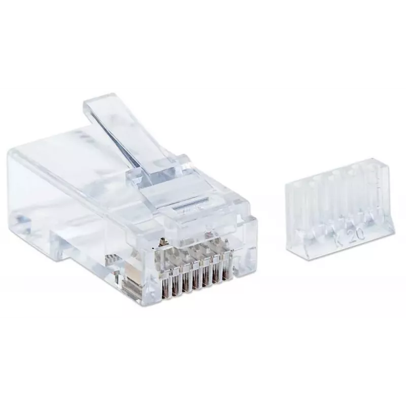 Intellinet RJ45 moduliniai kištukai, Cat6, UTP, 3 kontaktai, kietai vielai, 15 µ auksuoti kontaktai, 90 vnt.