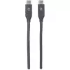 Manhattan USB-C į USB-C laidas, 50 cm, vyriškas į vyrišką, juodas, 10 Gbps (USB 3.2 Gen2), 3A (greitas įkrovimas), SuperSpeed+ USB, viso gyvenimo garantija