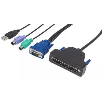 Intellinet VGA 1 prievado kabelis KVM konsolei, PS2, USB ir VGA jungtys