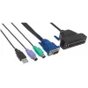 Intellinet VGA 1 prievado kabelis KVM konsolei, PS2, USB ir VGA jungtys