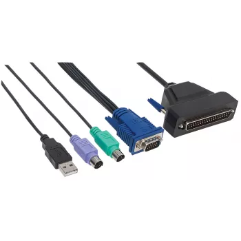 Intellinet VGA 1 prievado kabelis KVM konsolei, PS2, USB ir VGA jungtys
