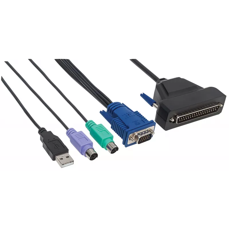 Intellinet VGA 1 prievado kabelis KVM konsolei, PS2, USB ir VGA jungtys