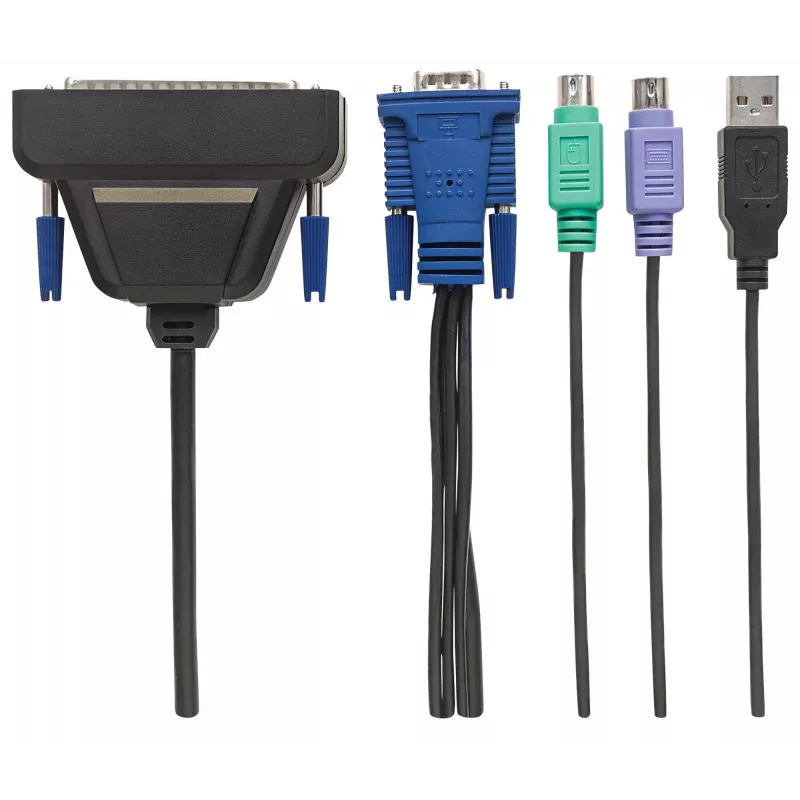 Intellinet VGA 1 prievado kabelis KVM konsolei, PS2, USB ir VGA jungtys