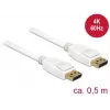DisplayPort kabelis DeLOCK 85507 0,5 m baltas