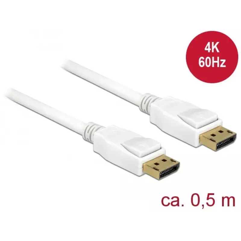 DisplayPort kabelis DeLOCK 85507 0,5 m baltas