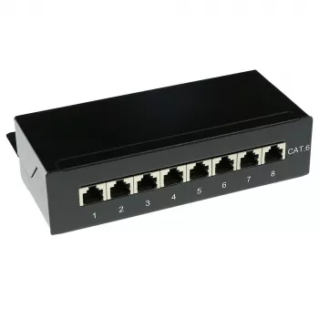 Ant paviršiaus montuojama ekranuota jungčių dėžutė ACT 8 prievadų CAT6, 173×44 mm