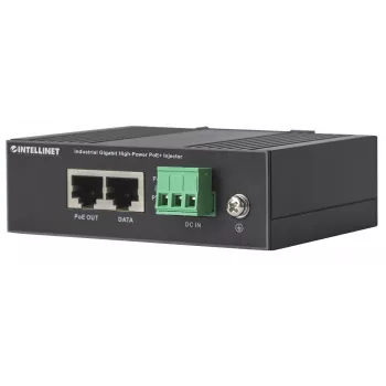 Intellinet pramoninis gigabitinis didelės galios PoE+ injektorius, 1 x 30 W prievadas, IEEE 802.3at/af, metalinis korpusas