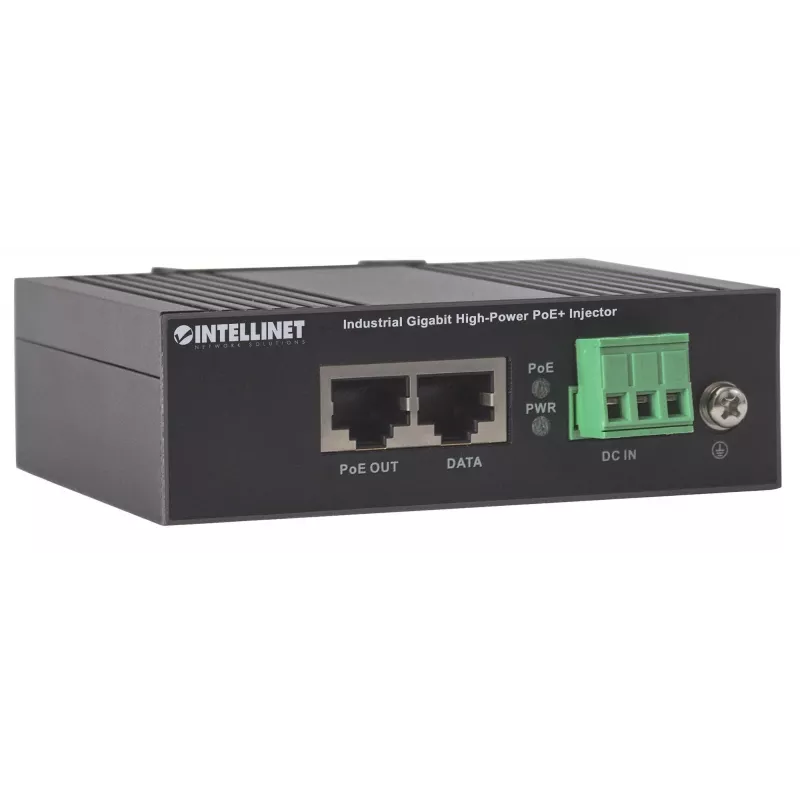 Intellinet pramoninis gigabitinis didelės galios PoE+ injektorius, 1 x 30 W prievadas, IEEE 802.3at/af, metalinis korpusas