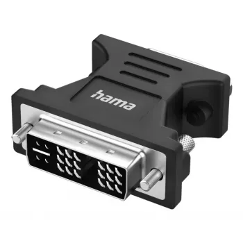 Vaizdo adapteris HAMA 00300090 DVI-I (vyriškas) į VGA (moteriškas), juodos spalvos