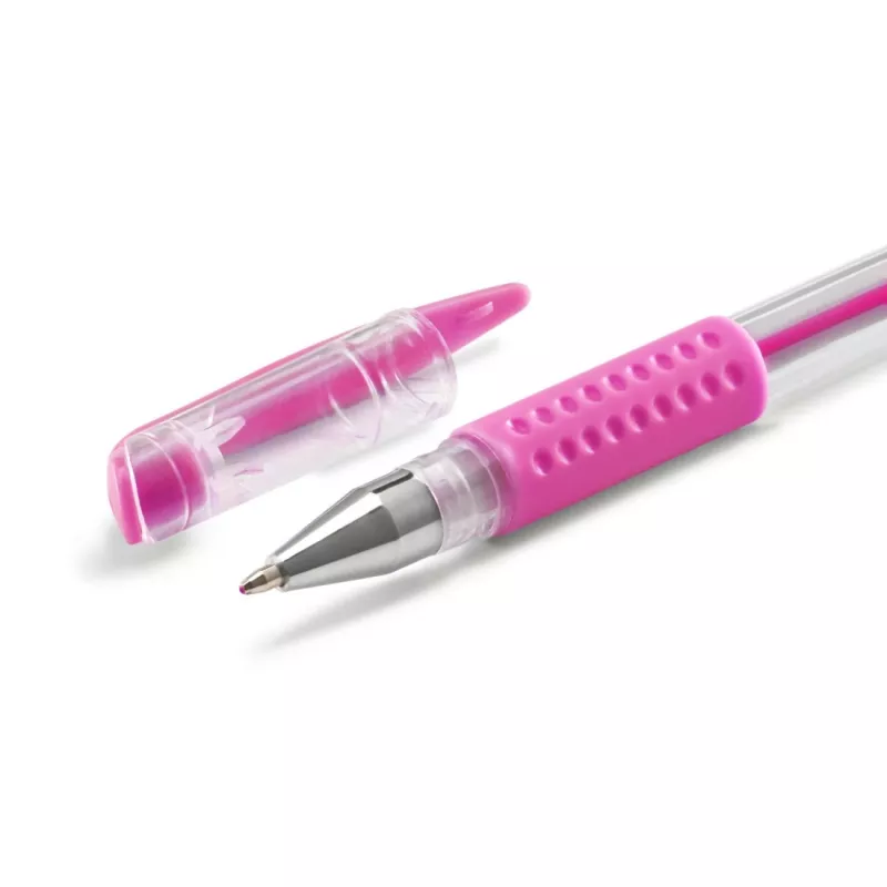 Hama Glitter & Classic gelinis rašiklis su dangteliu Mėlyna, Žalia, Oranžinė, Rožinė, Sidabrinė, Geltona 6 vnt.