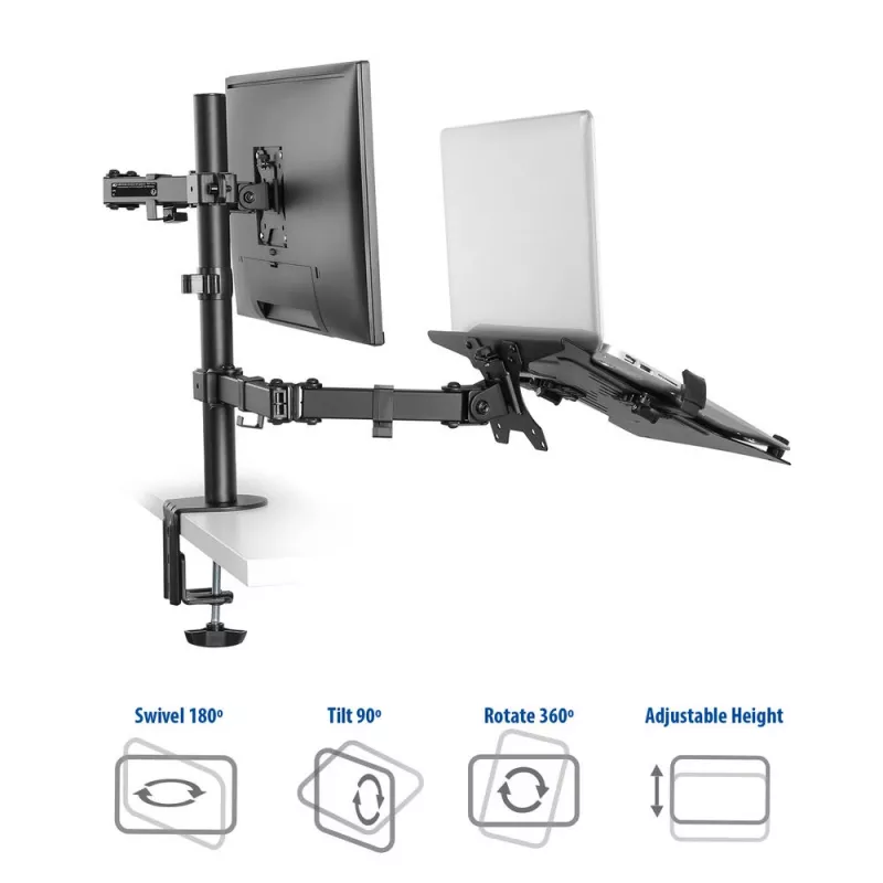 Laptop ir monitoriaus rankena ACT AC8305, aukščio reguliavimas 0-450 mm