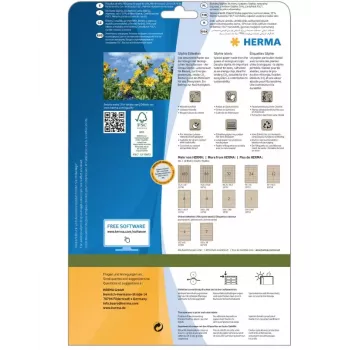 HERMA 10756 lipnūs etikečių lapai, stačiakampiai, rudi, 80 vnt.
