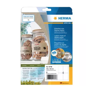 HERMA 10756 lipnūs etikečių lapai, stačiakampiai, rudi, 80 vnt.