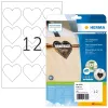 HERMA 10791 lipnūs širdelės formos etiketės Permanent White 120 vnt.