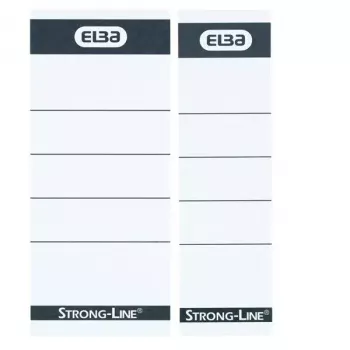 Elba 400087754 etiketės segtuvų nugarėlėms 10 vnt. juoda balta 5x2,5 cm