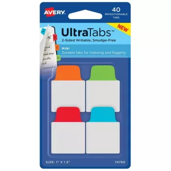 Avery Ultra Tabs 74760 tuščios skirtukų etiketės mėlyna, žalia, oranžinė, raudona
