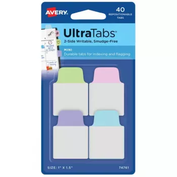 Skirtukų kortelės Avery Ultra Tabs 74761 mėlyna, žalia, rožinė, violetinė
