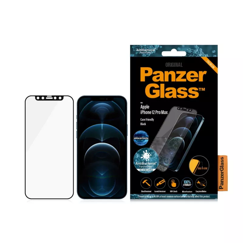 PanzerGlass® apsauginis stiklas nuo mėlynos šviesos Apple iPhone 12 Pro Max | nuo krašto iki krašto