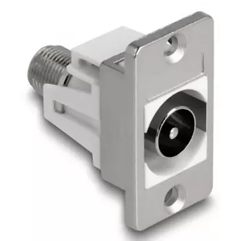 DeLOCK 90881 IEC F lizdinis kištukinis lizdas, sidabrinis/baltas, 75 Ω