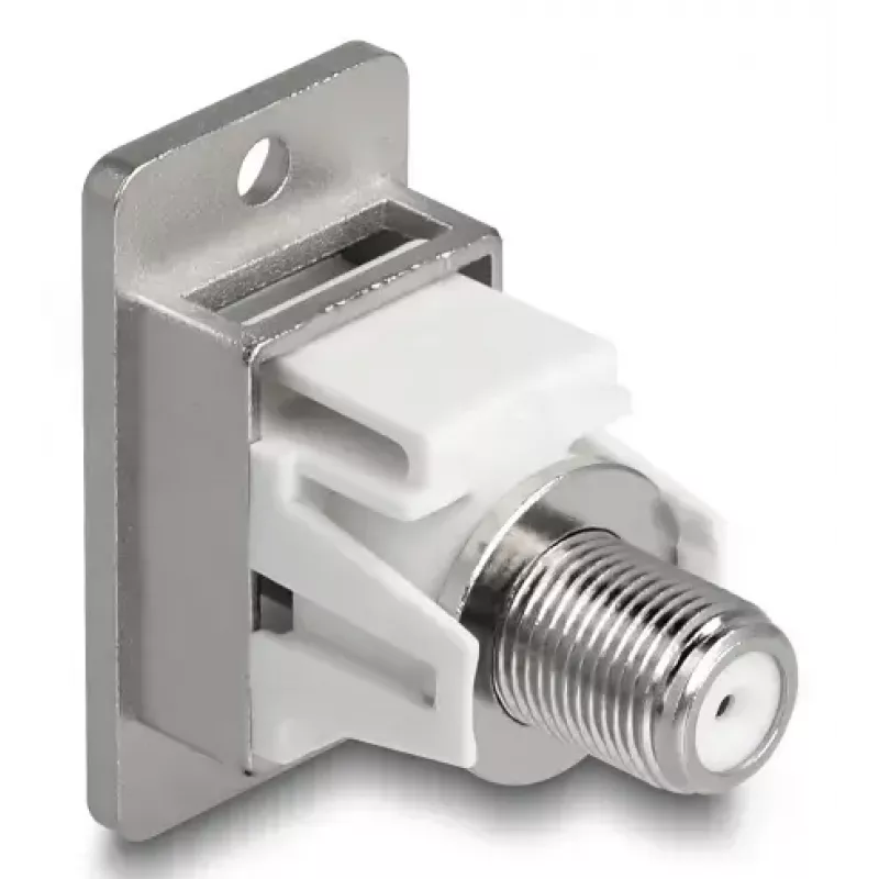 DeLOCK 90882 IEC F lizdas montavimui į skydelį sidabrinis baltas 75 Ω