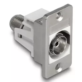 DeLOCK 90882 IEC F lizdas montavimui į skydelį sidabrinis baltas 75 Ω