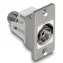 DeLOCK 90882 IEC F lizdas montavimui į skydelį sidabrinis baltas 75 Ω