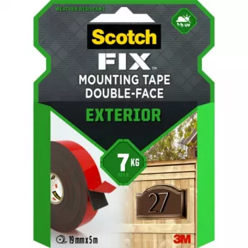 3M 7100274675 Scotch-Fix dvipusė montavimo juostelė lauko darbams, 19 mm x 5 m, raudona/juoda