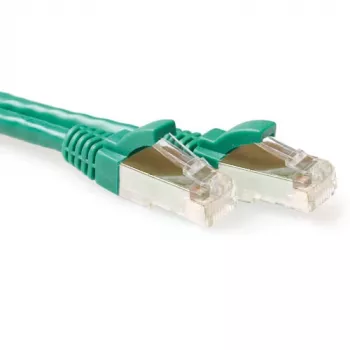 ACT Green 20 m LSZH SFTP CAT6A jungiamasis kabelis su apsaugotais RJ45 kištukais