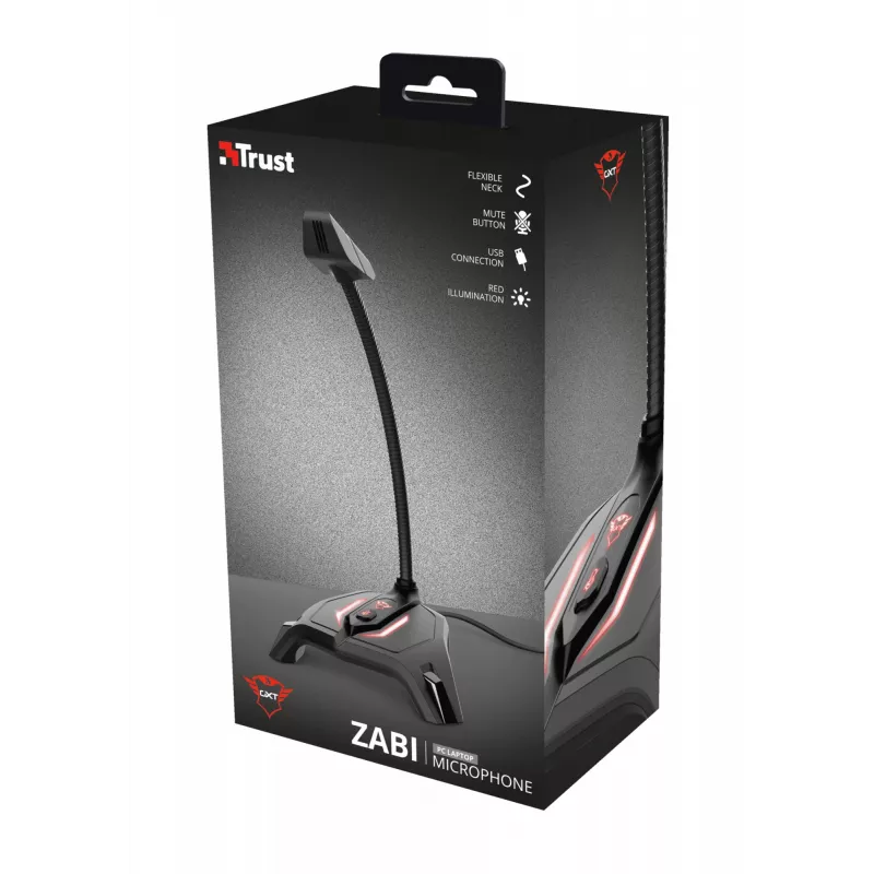 Stalinis mikrofonas Trust GXT 215 Zabi Black USB