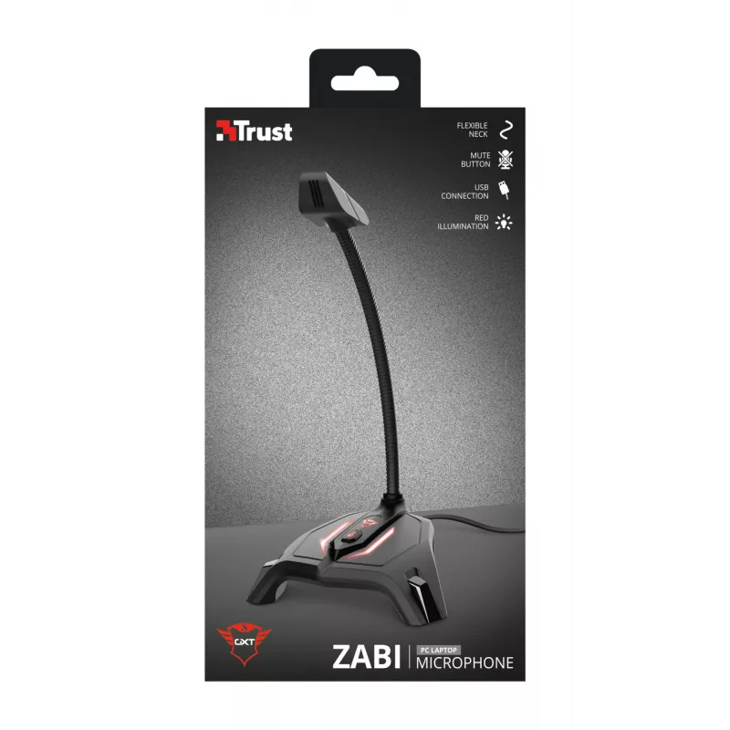 Stalinis mikrofonas Trust GXT 215 Zabi Black USB