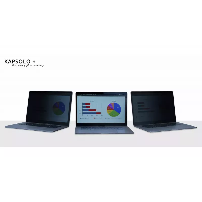 KAPSOLO Privacy Magnetinis ekrano apsauginis stiklas Apple MacBook Pro 13 (2020) – 13 colių, 9H kietumas, 50 % šviesos pralaidumas, 30° privatumo kampas