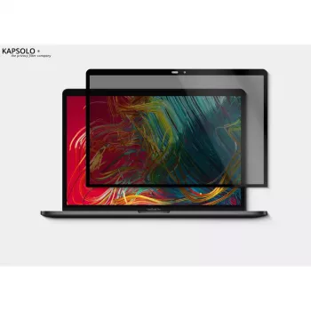 Privatumo magnetinis ekrano apsauginis stiklas Kapsolo, skirtas Apple MacBook Pro 16 colių Retina (2019) — 9H kietumas, 50% šviesos pralaidumas, 30° privatumo kampas, 40,6 cm