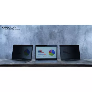 Privatumo magnetinis ekrano apsauginis stiklas Kapsolo, skirtas Apple MacBook Pro 16 colių Retina (2019) — 9H kietumas, 50% šviesos pralaidumas, 30° privatumo kampas, 40,6 cm