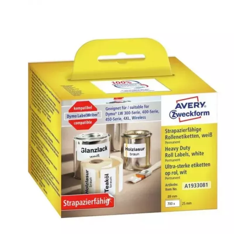 Lipnios etiketės stačiakampės Avery A1933081